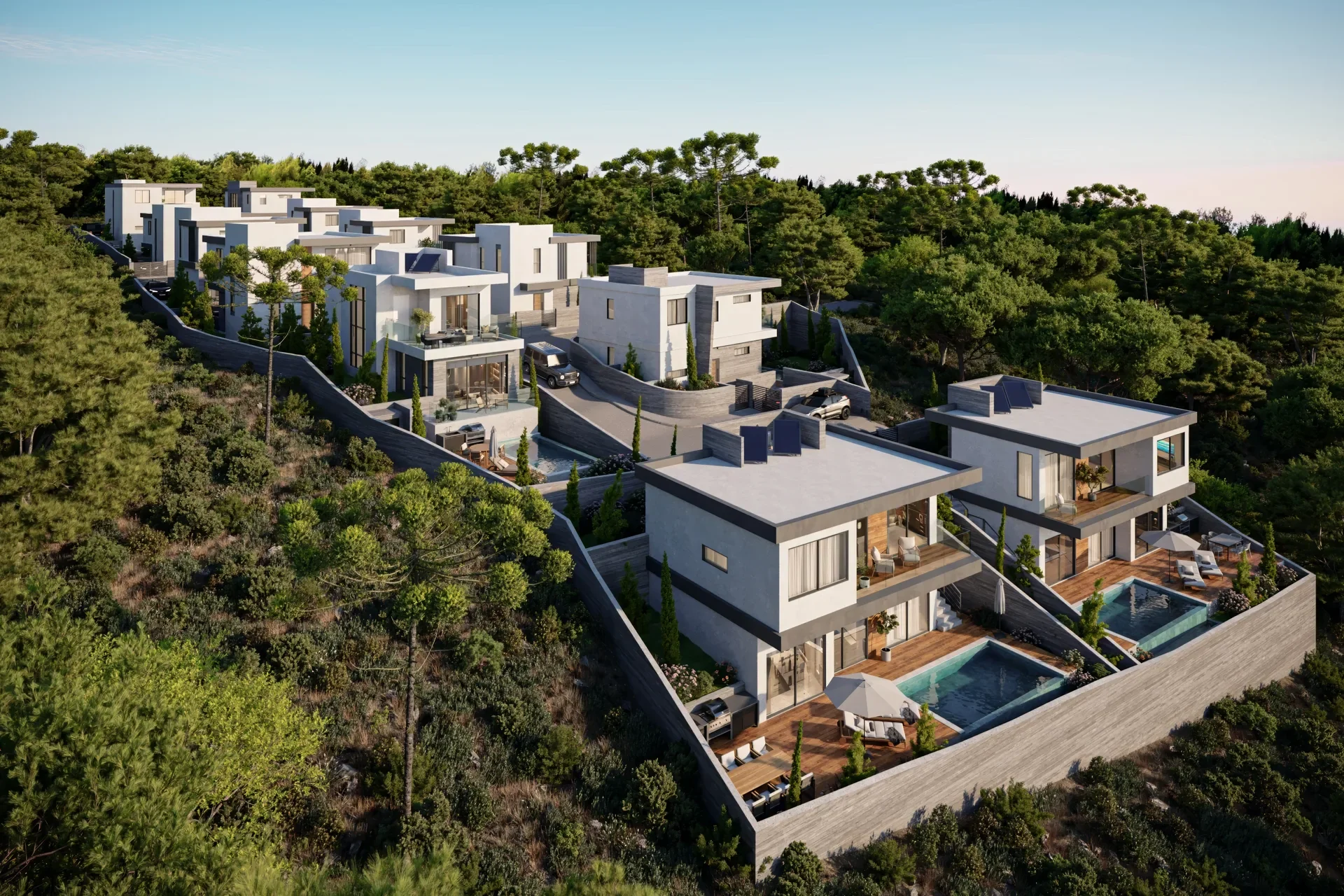 Sea View Villas with Private Pools in Konia