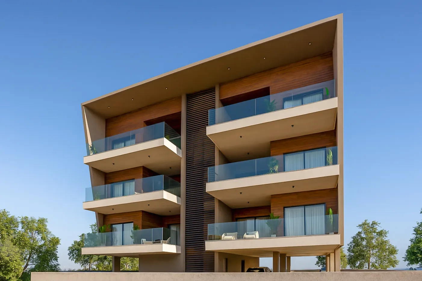 Two-Bedroom Sea-View Apartments with Pool and Gym in Koloni, Geroskipou