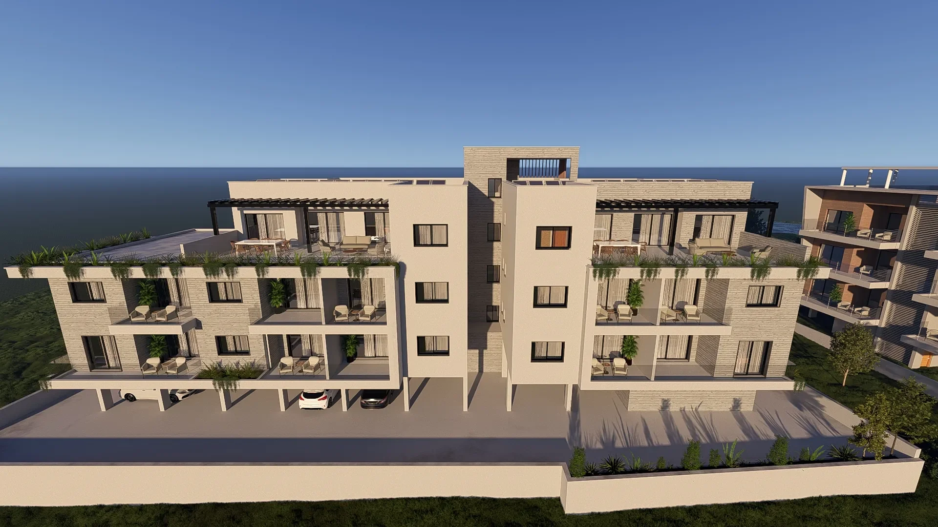 One- to Three-Bedroom Sea-View Apartments with Pool and Gym in Agia Marinouda, Geroskipou