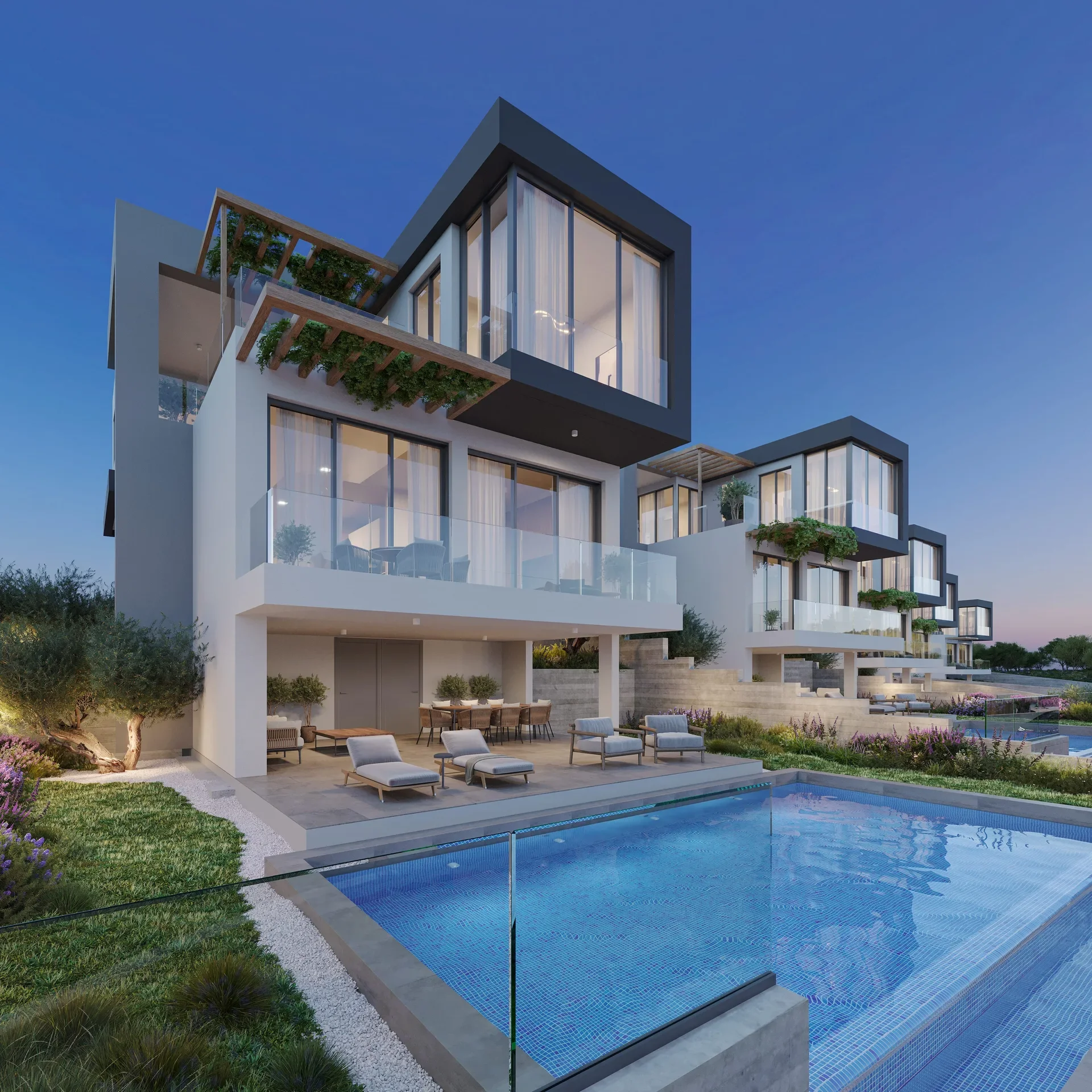 Villas with Overflow Pools and Underfloor Heating in Tala