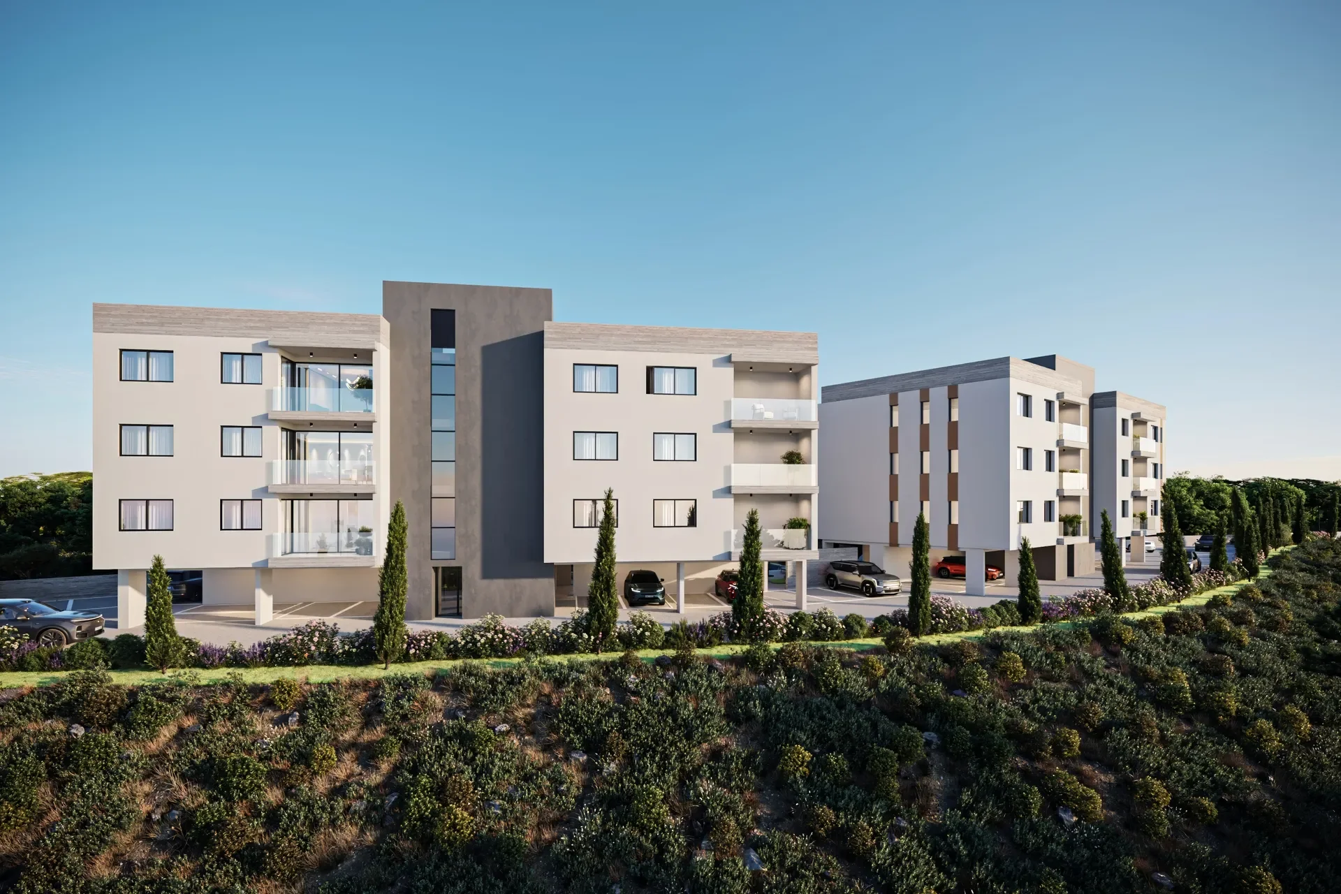 Apartments beside the Future Linear Park in Universal, Paphos