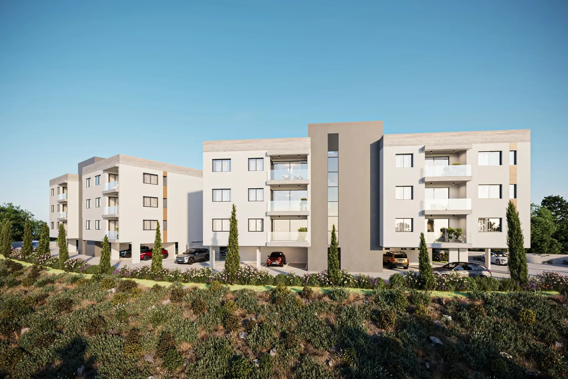 Apartments beside the Future Linear Park in Universal, Paphos