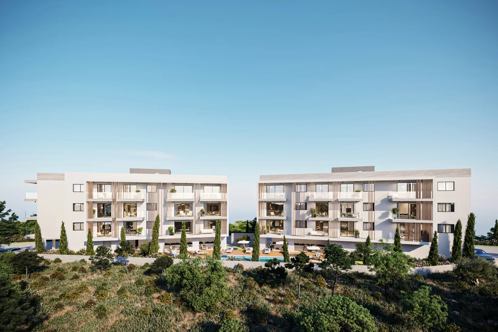 Apartments beside the Future Linear Park in Universal, Paphos
