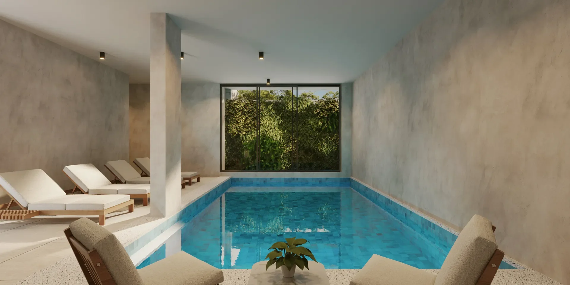 Apartments with an Indoor Pool and Sauna by the Park of Colours