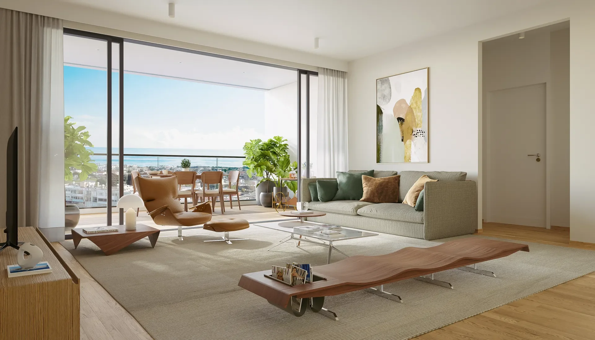 Apartments with Panoramic City and Sea Views by the Park of Colours