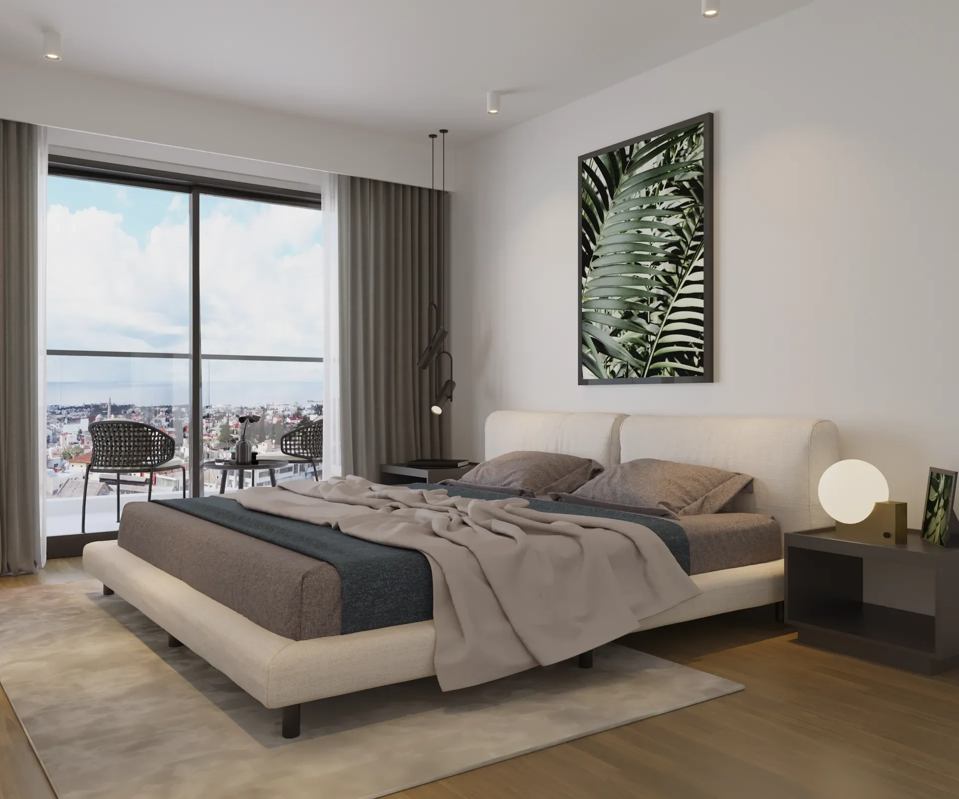 Apartments with Panoramic City and Sea Views by the Park of Colours