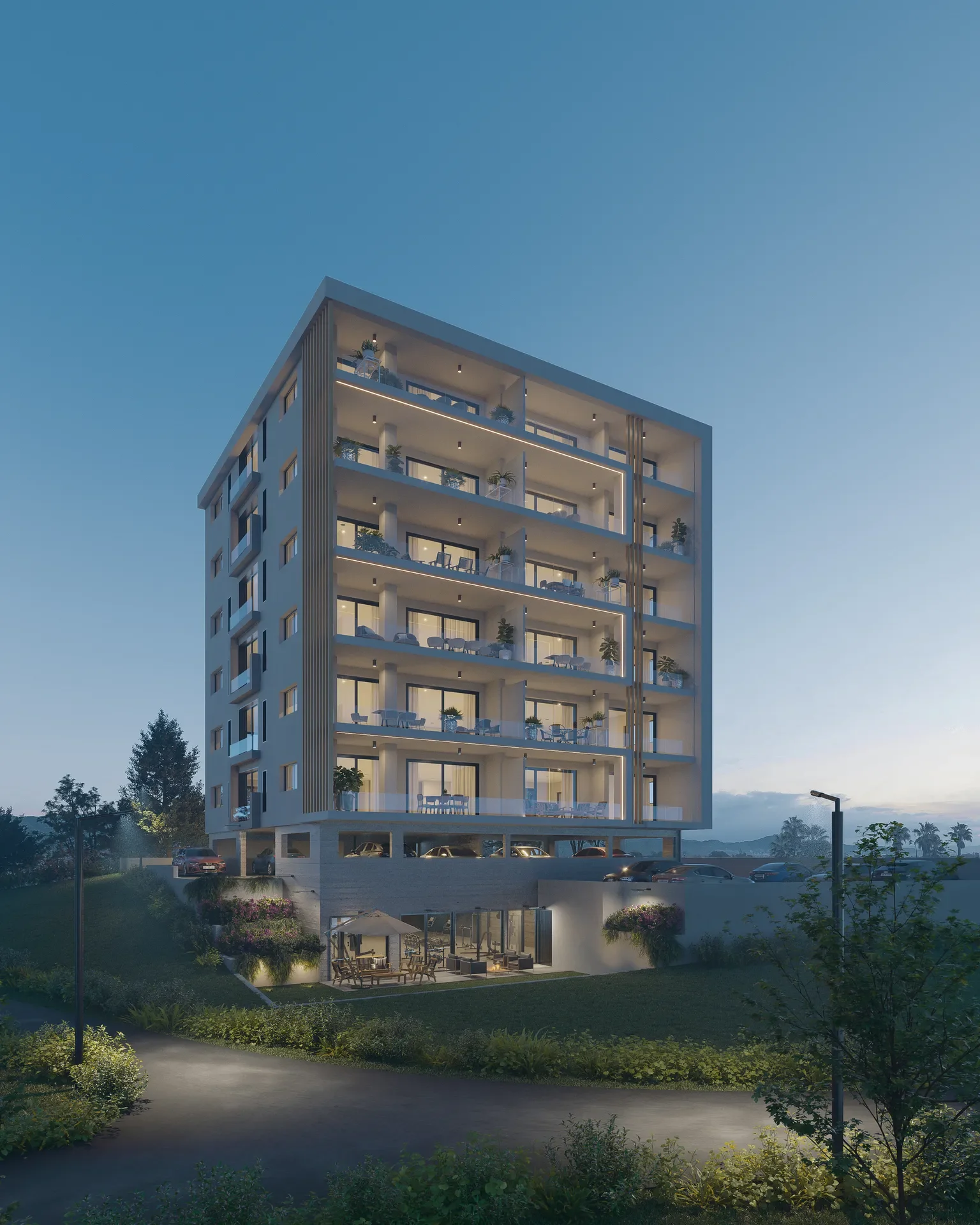 Apartments with Panoramic City and Sea Views by the Park of Colours