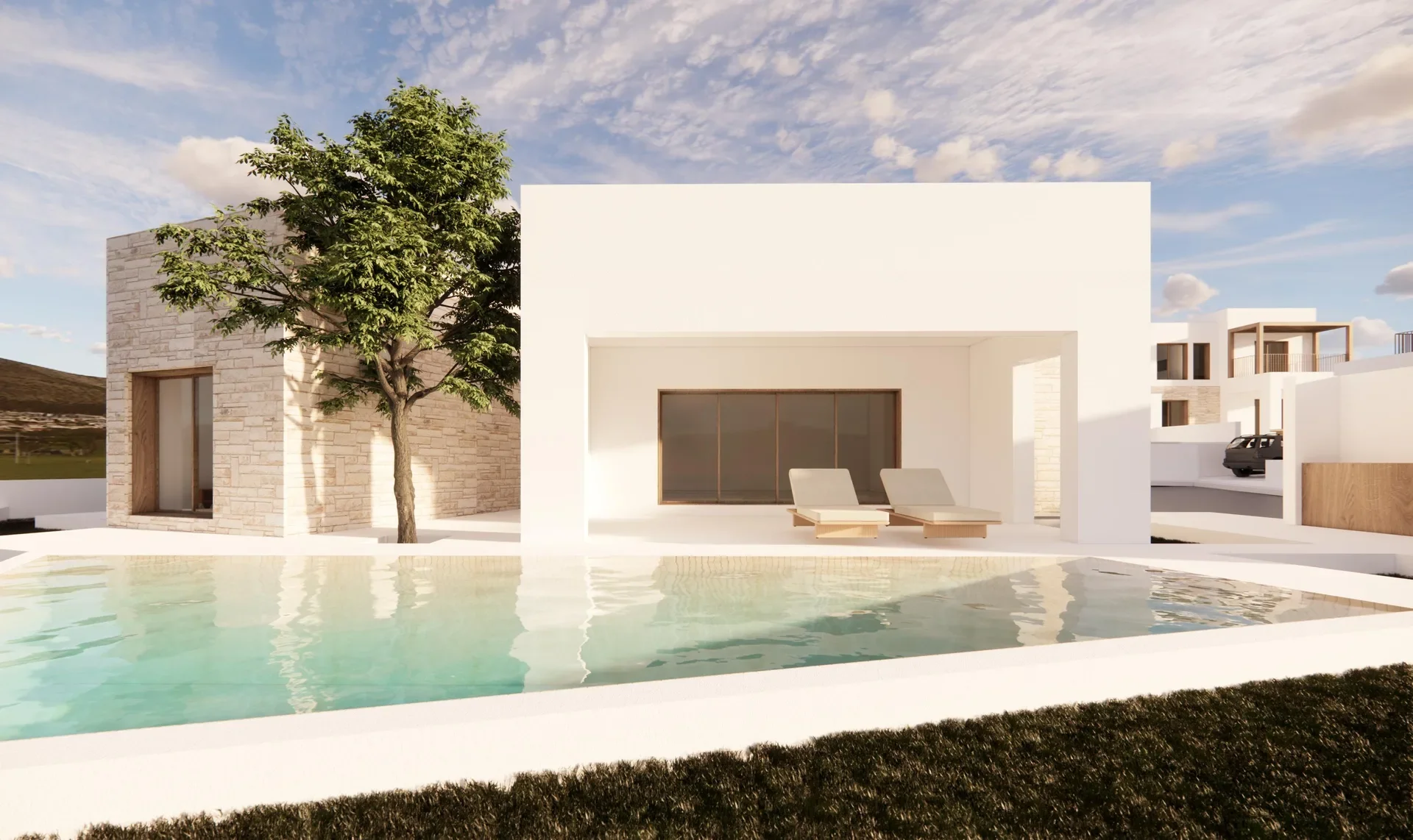 Three-Bedroom Villas with Private Pools and Sea Views in Peyia
