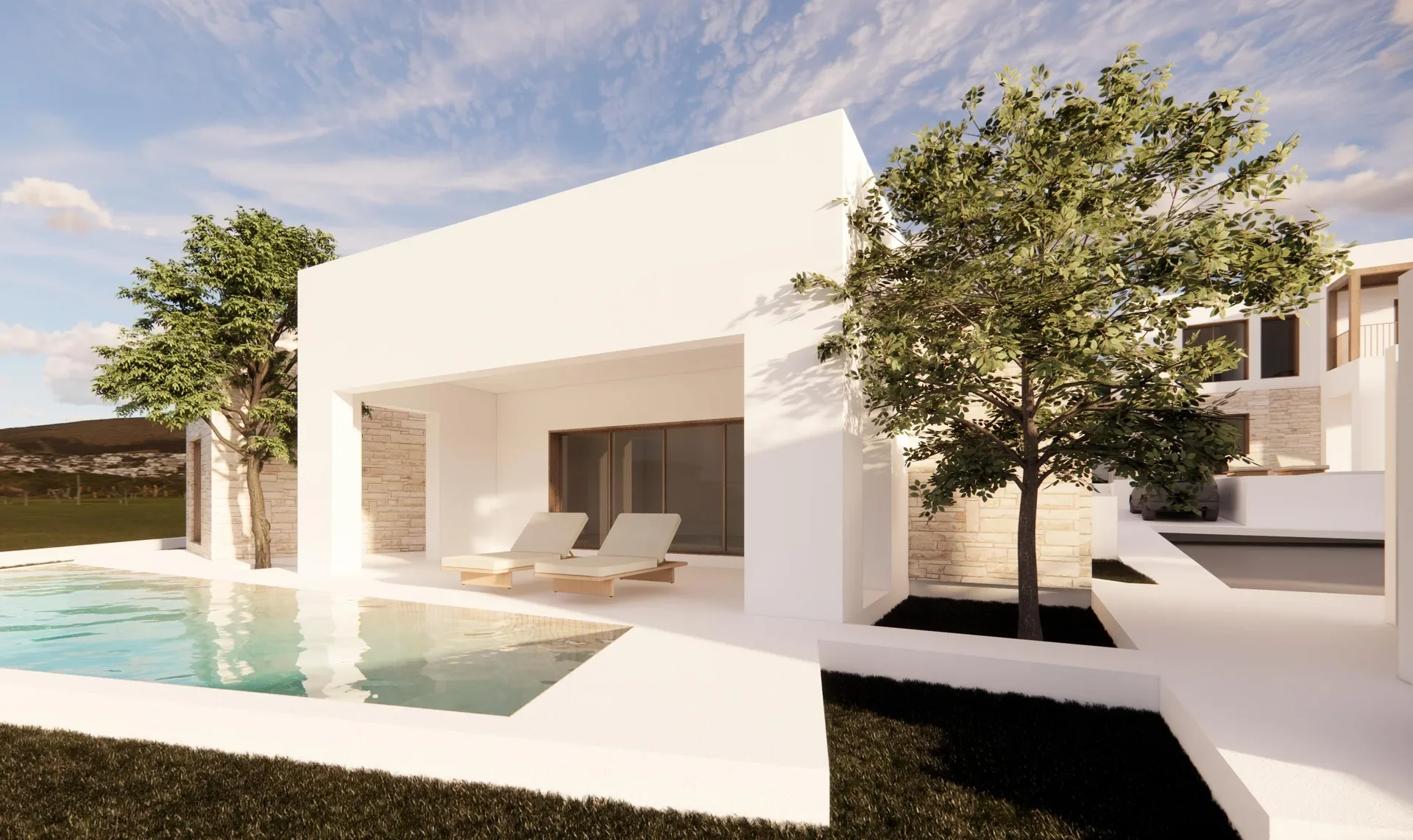 Three-Bedroom Villas with Private Pools and Sea Views in Peyia