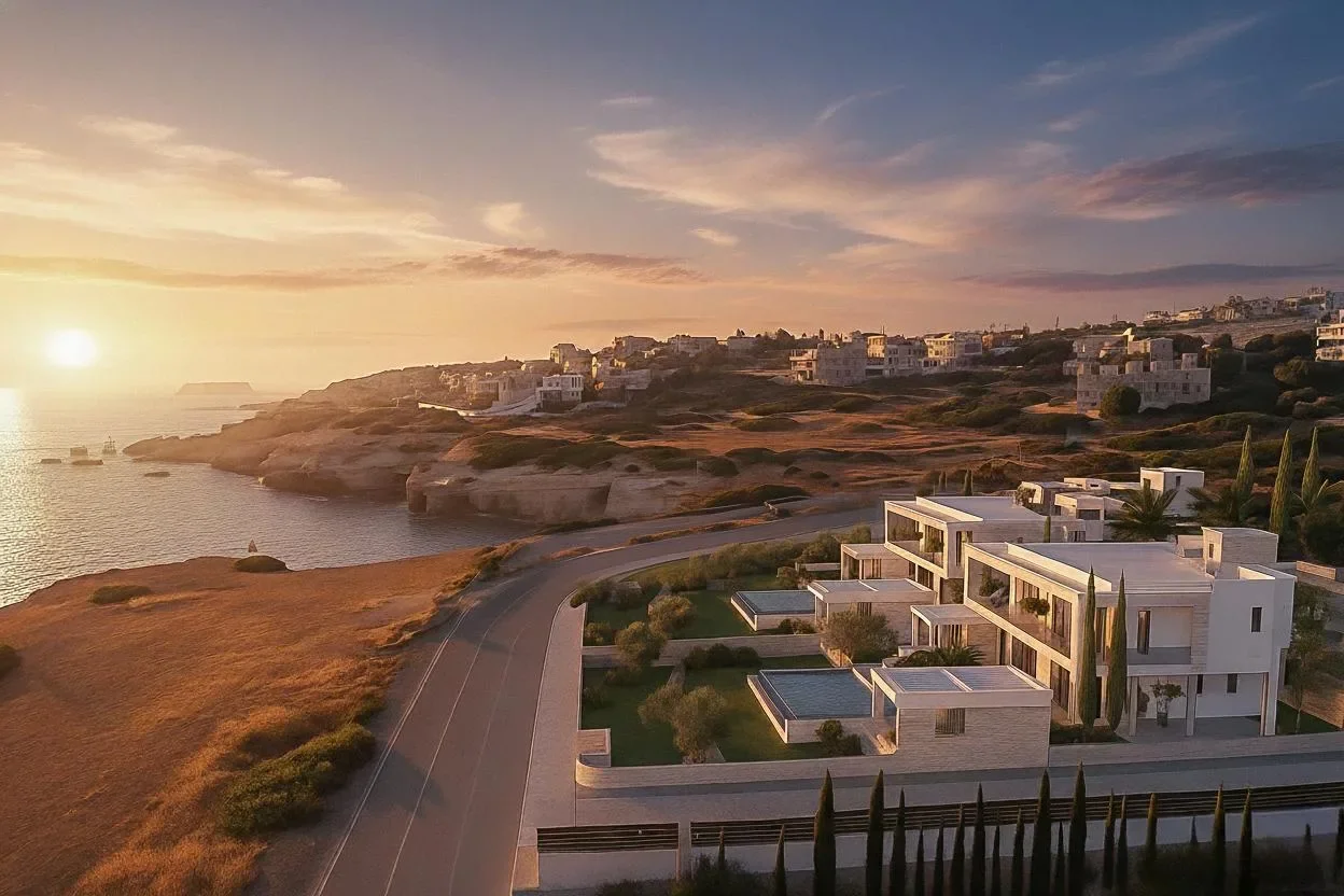 Seafront Villas on the First Line at Sea Caves, Peyia